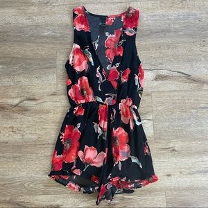 Black Floral Romper